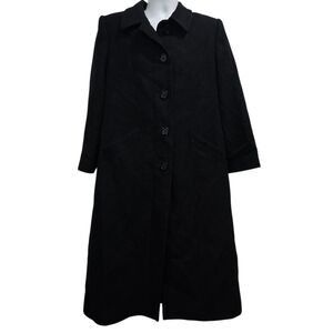 Vtg Jacobsons 100% Camel Hair Coat Sz L Black Classic Trench